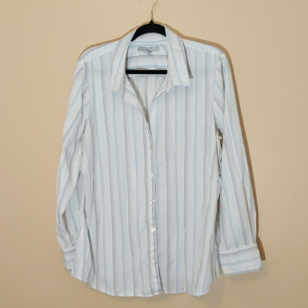 Old Navy| Multi colored striped Keyhole Button Down Shirt